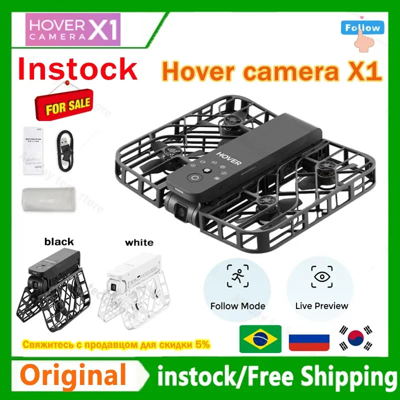 Hover Air x1 Hover Camera X1 125g Foldable Portable Unlock Advanced Shots Revolutionary Flying hover air x1 Mini Camera